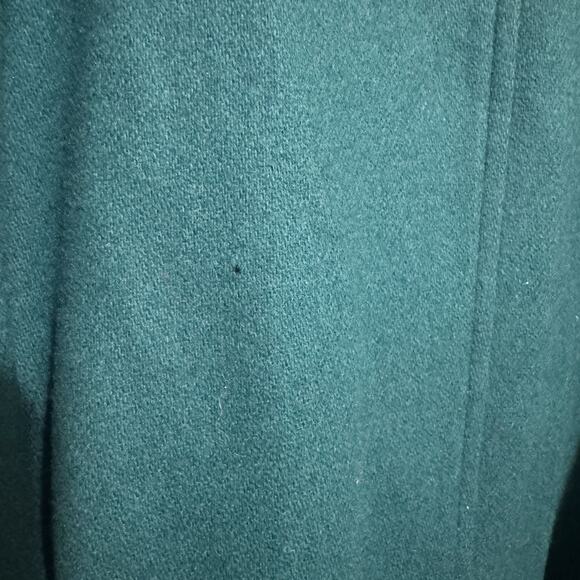 Vintage Portrait 100% Wool Coat Forest Green Sz 14 Petite Long belted FLAWS - Picture 12 of 15